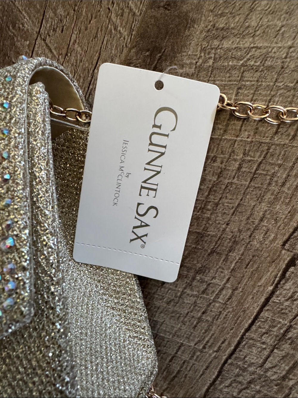 Gunne Sax Gold Crystal-Embellished Evening Clutch - Picture 3 of 6